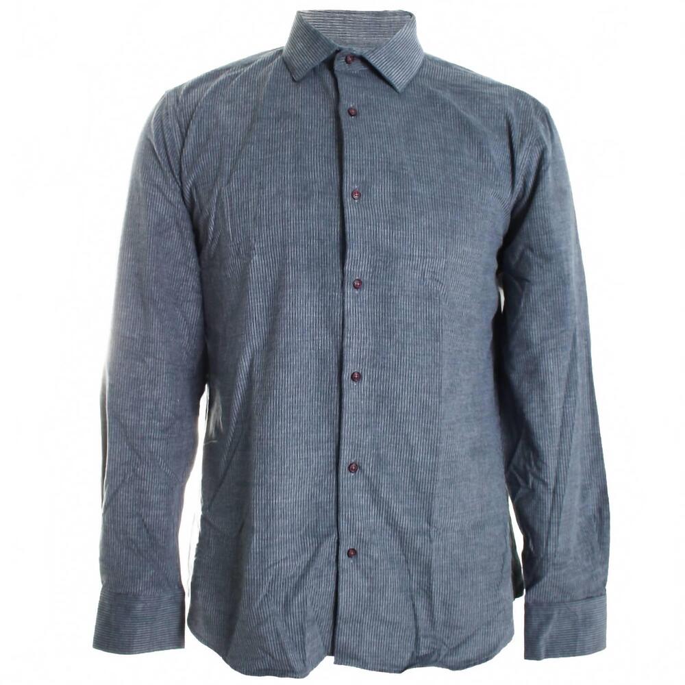 NEW GARNET CLOTHIERS men's long sleeve corduroy shirt in gray